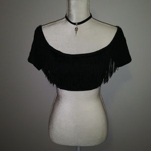 Workshop tube top with fringe size M